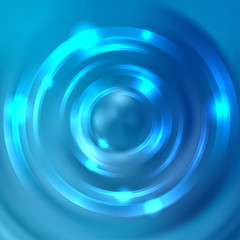 Abstract blue circle background, Vector design. Glowing spiral. The energy flow tunnel.