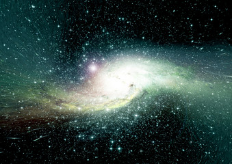 Stars, dust and gas nebula in a far galaxy