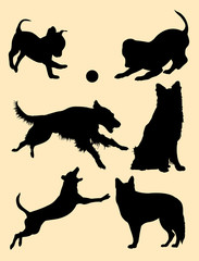 Dog pet animal silhouette. Good use for symbol, logo, mascot, web icon, sign, or any design you want.