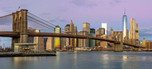 Fototapeta na wymiar New York - Panoramic view of Manhattan, early morning