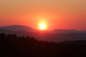 Beautiful sunset over the mountain