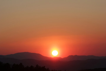 Beautiful sunset over the mountain