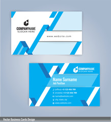 Modern creative and clean business card Design template. Blue and white template