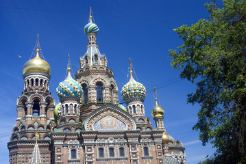 Fototapeta na wymiar Church of the Savior on spilled blood in Saint-Petersburg city, Russia.