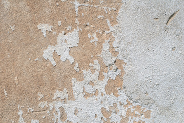 old chipped plaster on the concrete wall, abstract concrete, landscape style, grunge concrete surface, great background or texture