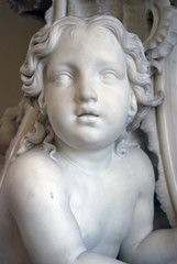 A sculpture of a child