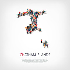 people map country Chatham Islands vector