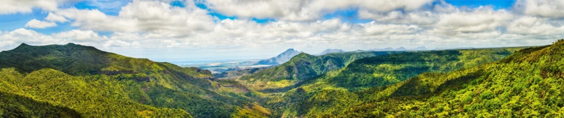 View from the Gorges viewpoint. Mauritius. Panorama