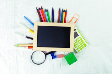 Small wooden framed blank blackboard for your design