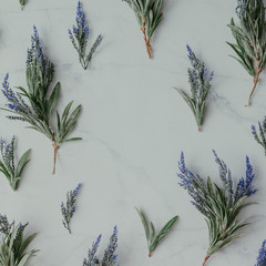 Creative mock up layout made of lavender branches with copy spac