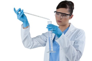 Female scientist conducting an experiment