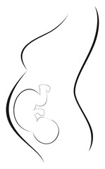 Obraz premium Pregnancy, Pregnant Woman Silhouette
