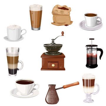 Coffee theme vector set