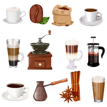 Coffee theme vector set