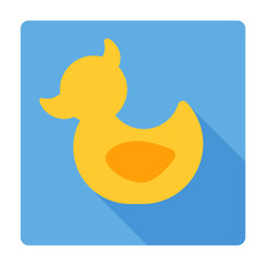Modern flat style cute icon of yellow rubber duck