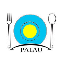 Food logo made from the flag of Palau