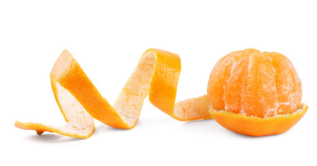 Peel of an orange isolated on white background
