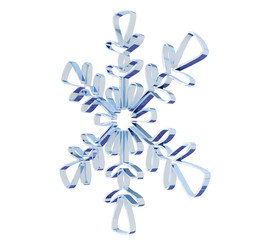 Shiny 3d snowflake made of silver and chrome 3d render