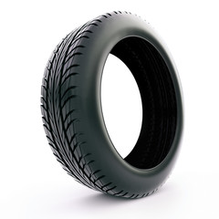 car tire on a white background - 3d rendering