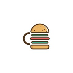 Burger Drink Vector Logo Design Element
