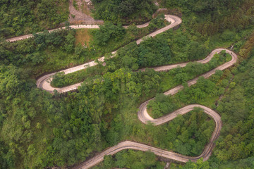winding and curves road in Tianmen mountain national park, Hunan