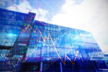 Composite image of stocks and shares