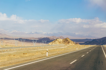 Beautiful highway in Qinghai province right near the Tibet province border