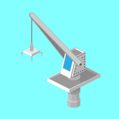 The loading crane of the port. Isometric vector illustration