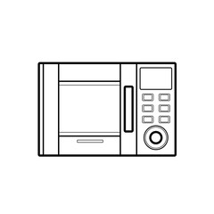Symbol of microwave. color line art. Vector illustration
