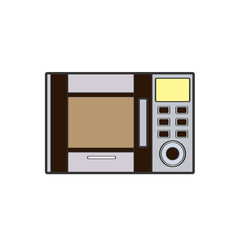 Fototapeta premium Symbol of microwave. color line art. Vector illustration