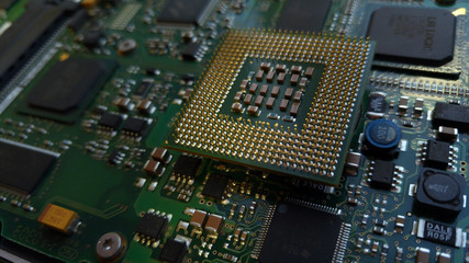 Technology - Photo of microchip (multicolors)