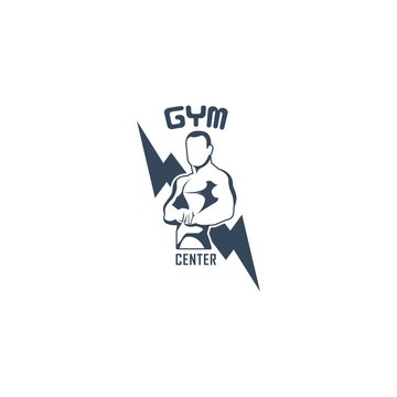 Gym Fitness Power Vector Logo Design Template