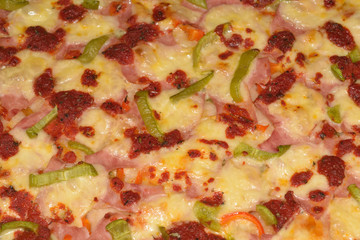 Home made pizza closeup - shallow DOF