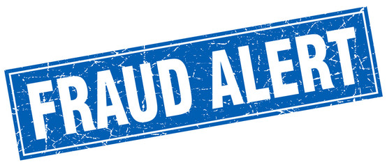 fraud alert square stamp