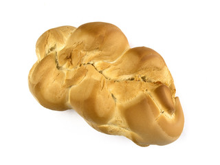 Mollete barra de pan rustico sobre fondo blanco