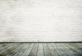  room with white brick