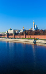 Fototapeta premium The embankment of the Moscow river with Kremlin, Russia