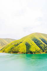 Beautiful mountain lake Kezenoy Am or Kezenoyam in Chechen republik in Russia