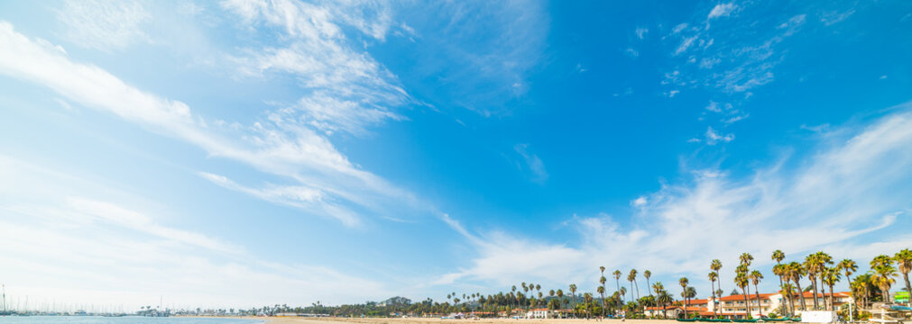 blue sky over Santa Barbara coastline