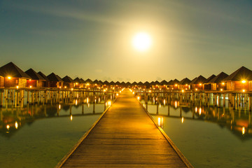 Obraz premium Sunset on sea in Maldives
