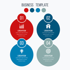 Infographics template four options with circle
