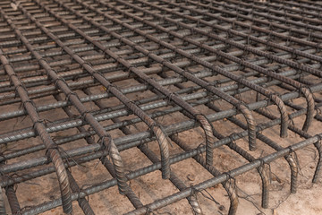 Fototapeta premium Steel rods used in reinforce construction concrete