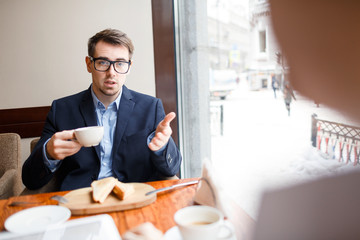 Talking to colleague