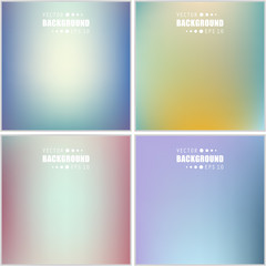 Fototapeta premium Abstract Creative concept vector multicolored blurred background set. For Web and Mobile Applications, art illustration template design, business infographic and social media, modern decoration