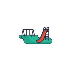 Playground Slide Kids Vector Logo Design Element