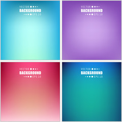 Abstract Creative concept vector multicolored blurred background set. For Web and Mobile Applications, art illustration template design, business infographic and social media, modern decoration