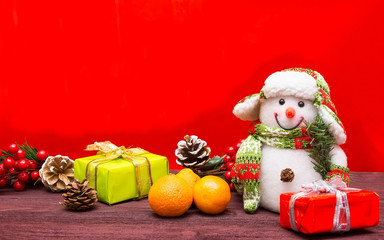 Christmas background with toys