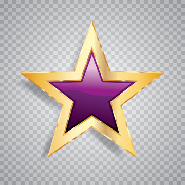 one purple gold star