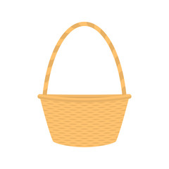 Vector flat cartoon empty straw wicker basket