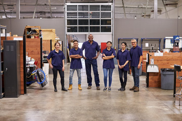 Interior Of Factory With Empty Work Benches